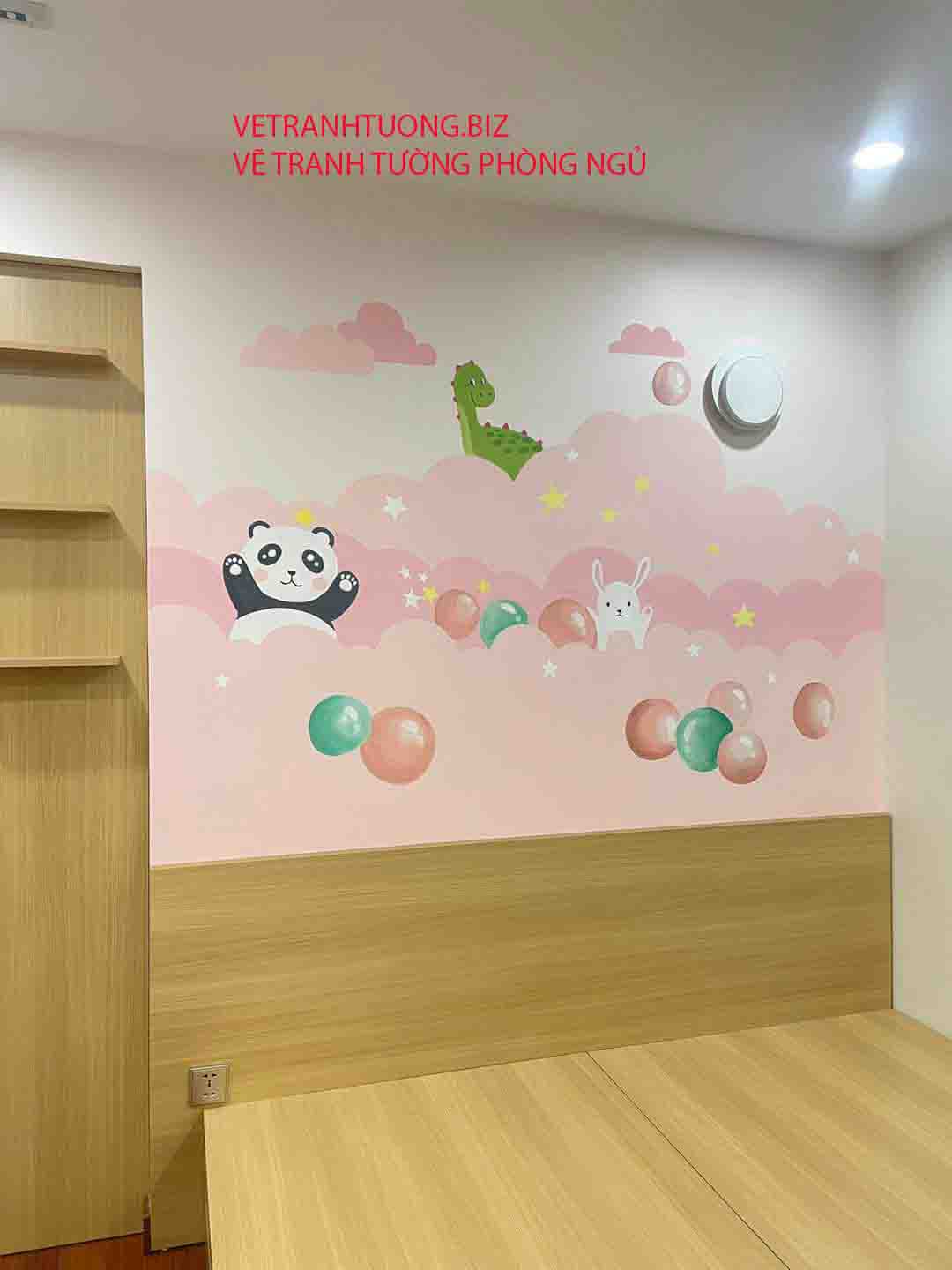vẽ tranh tường phòng ngủ cho bé