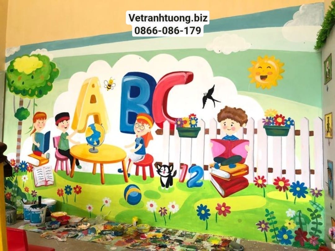 vẽ tranh tường trường học