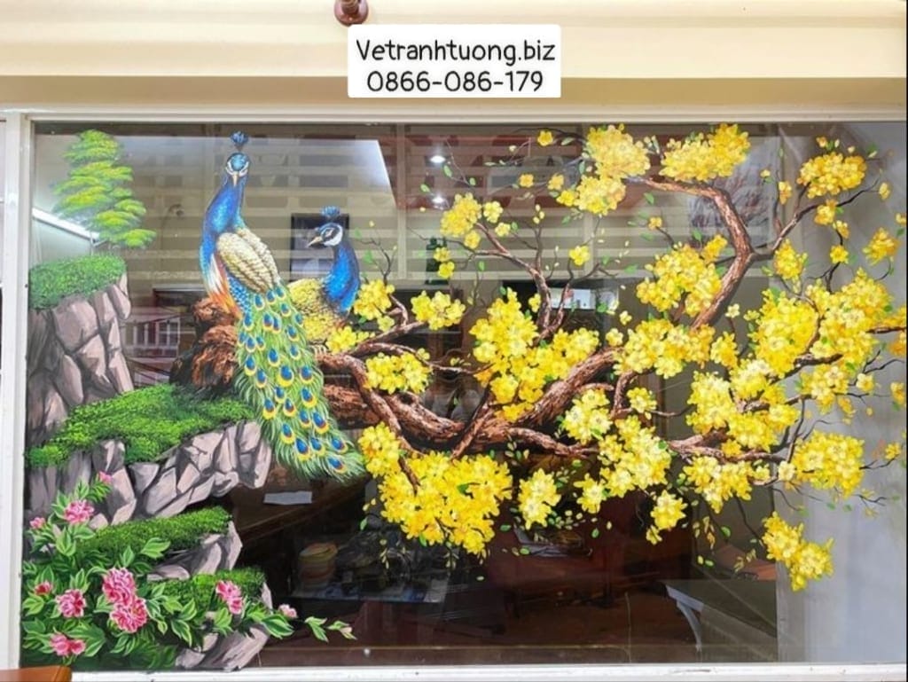 vẽ tranh trên kính