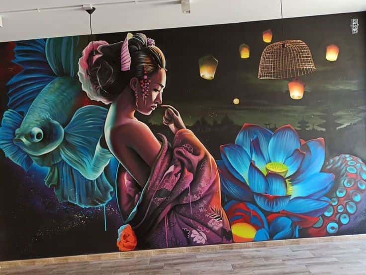 vẽ tranh tường phát sáng